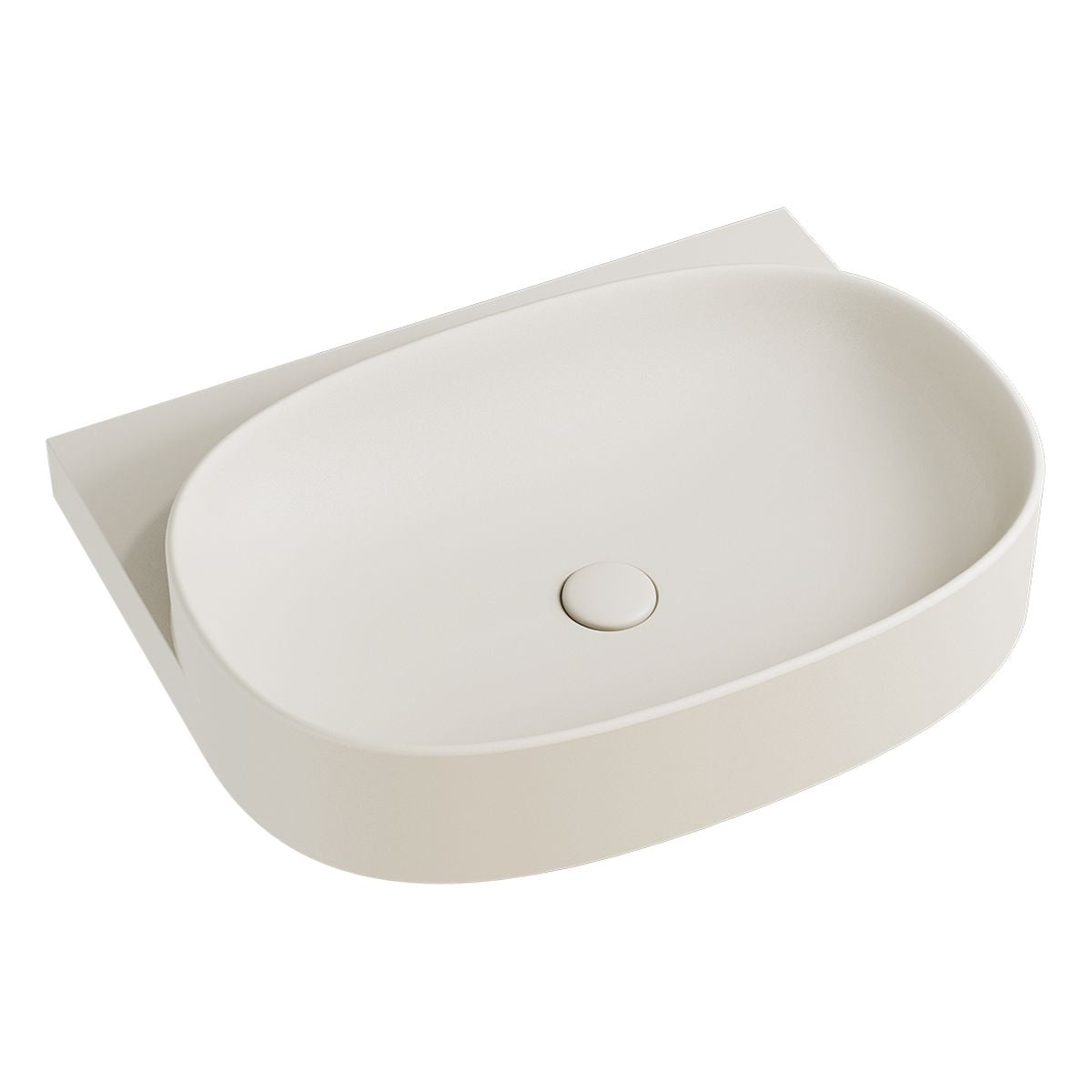 Fienza Paloma Pill Concrete Wall Hung Basin, Warm White