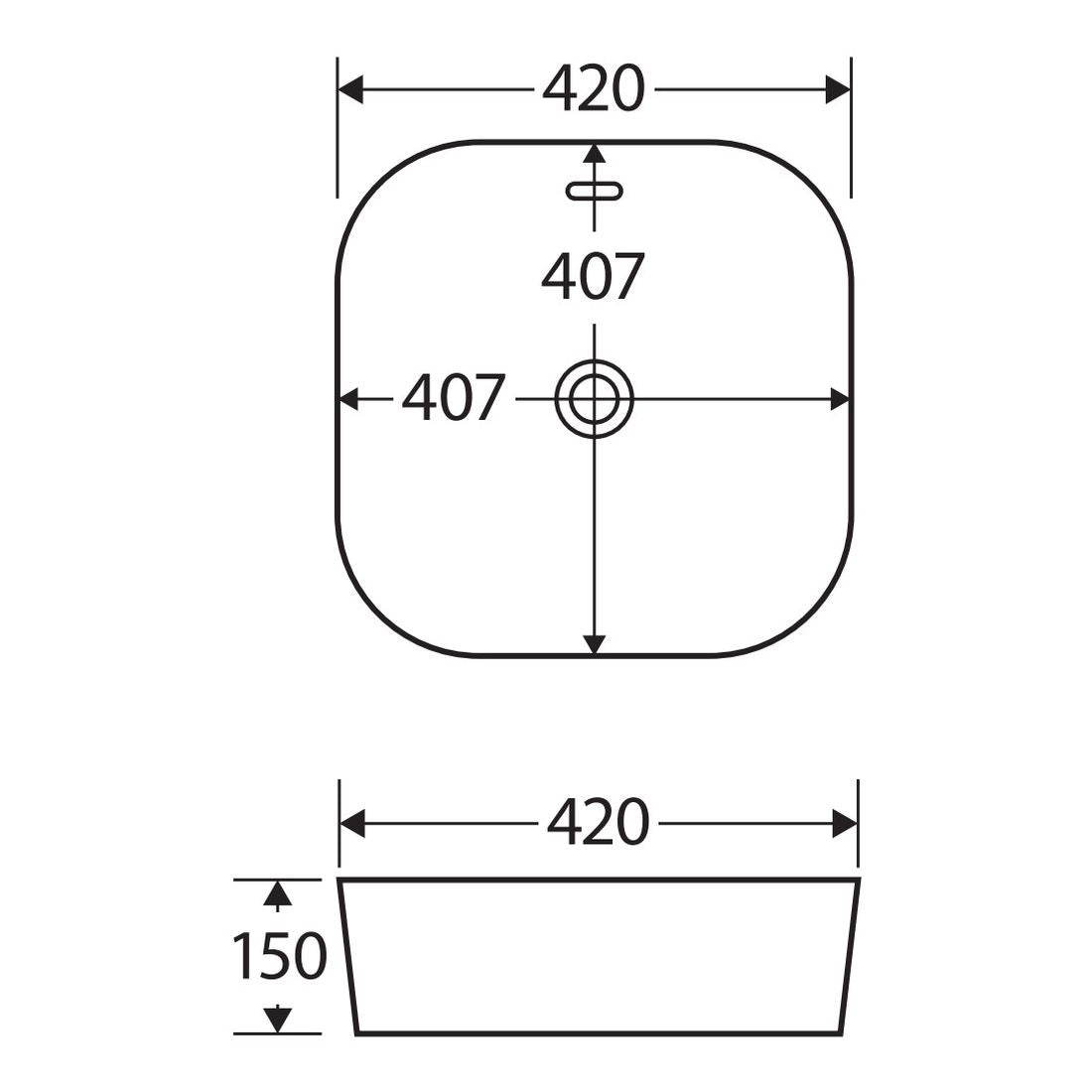 Koko 420 Above Counter Basin with Overflow