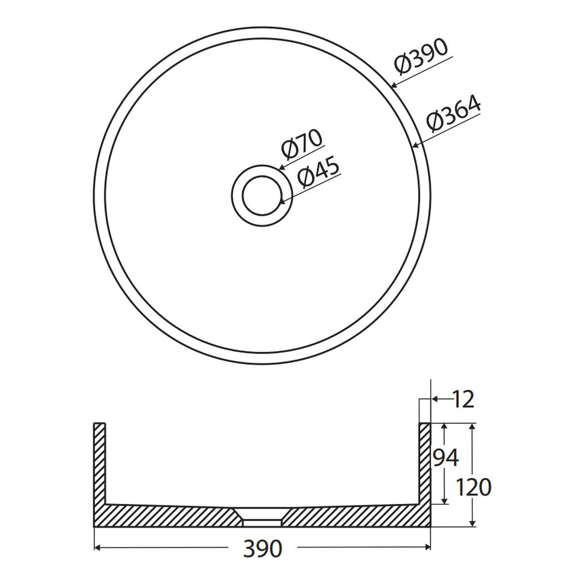 Fienza Jada Round Concrete Above Counter Basin, Vanilla
