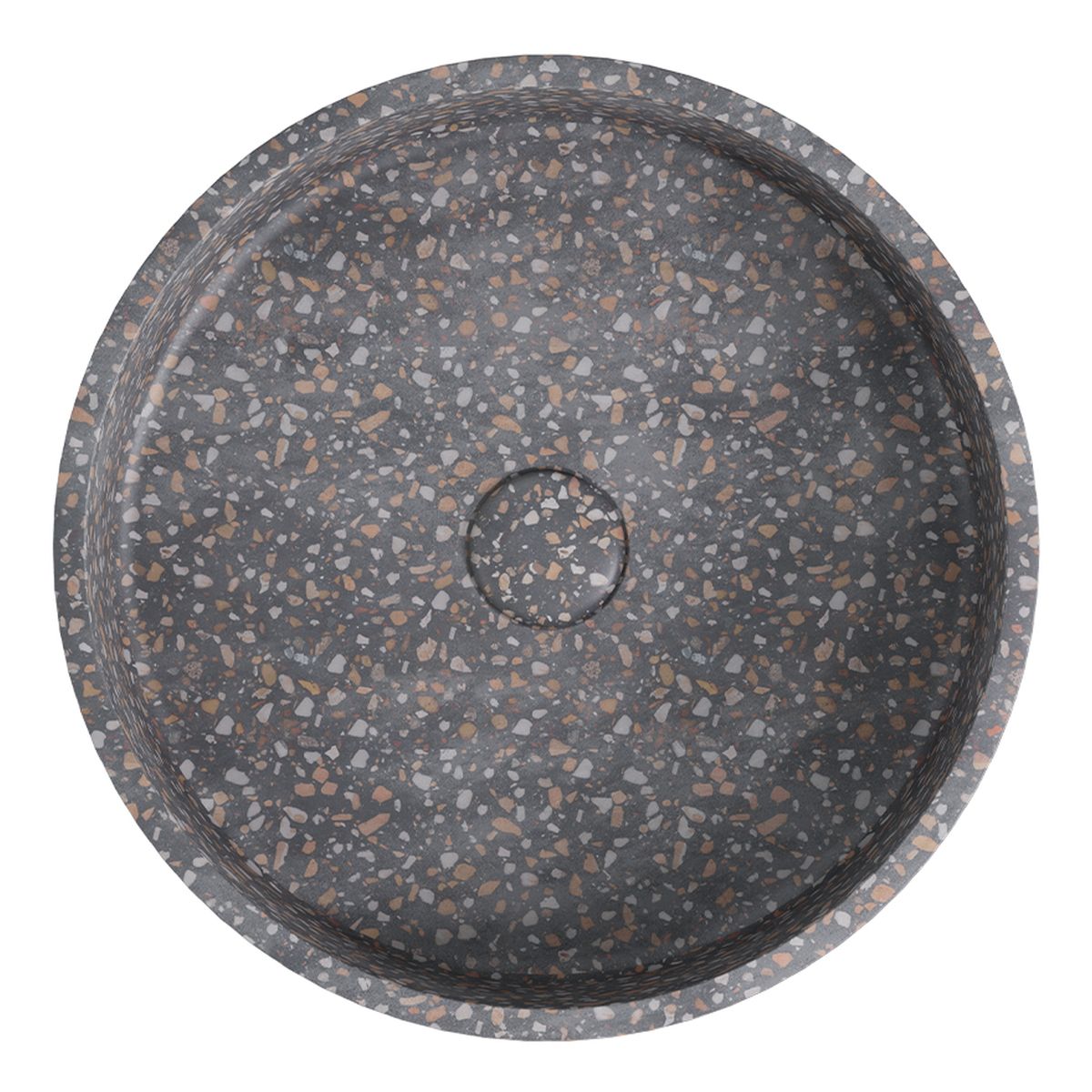 Fienza Jada Round Concrete Above Counter Basin, Lunar Terrazzo