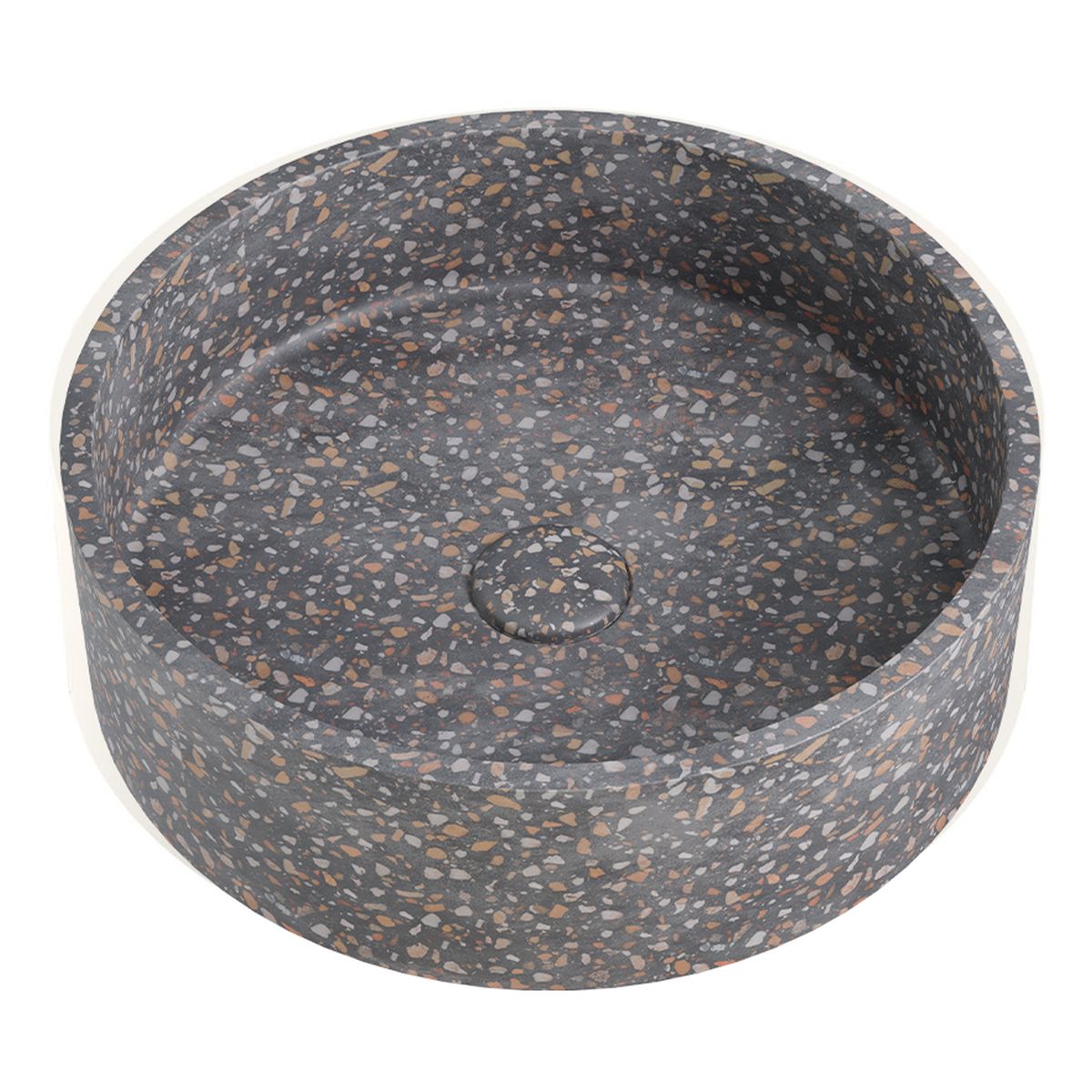 Fienza Jada Round Concrete Above Counter Basin, Lunar Terrazzo