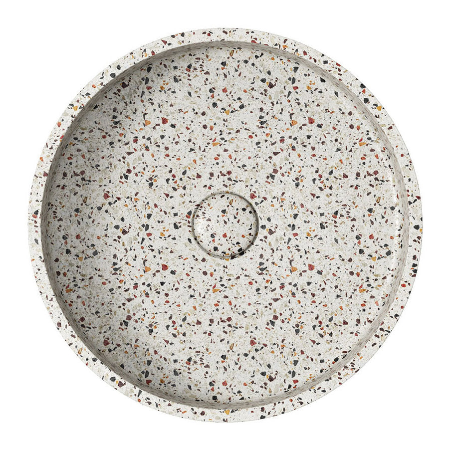 Fienza Jada Round Concrete Above Counter Basin, Terrazzo