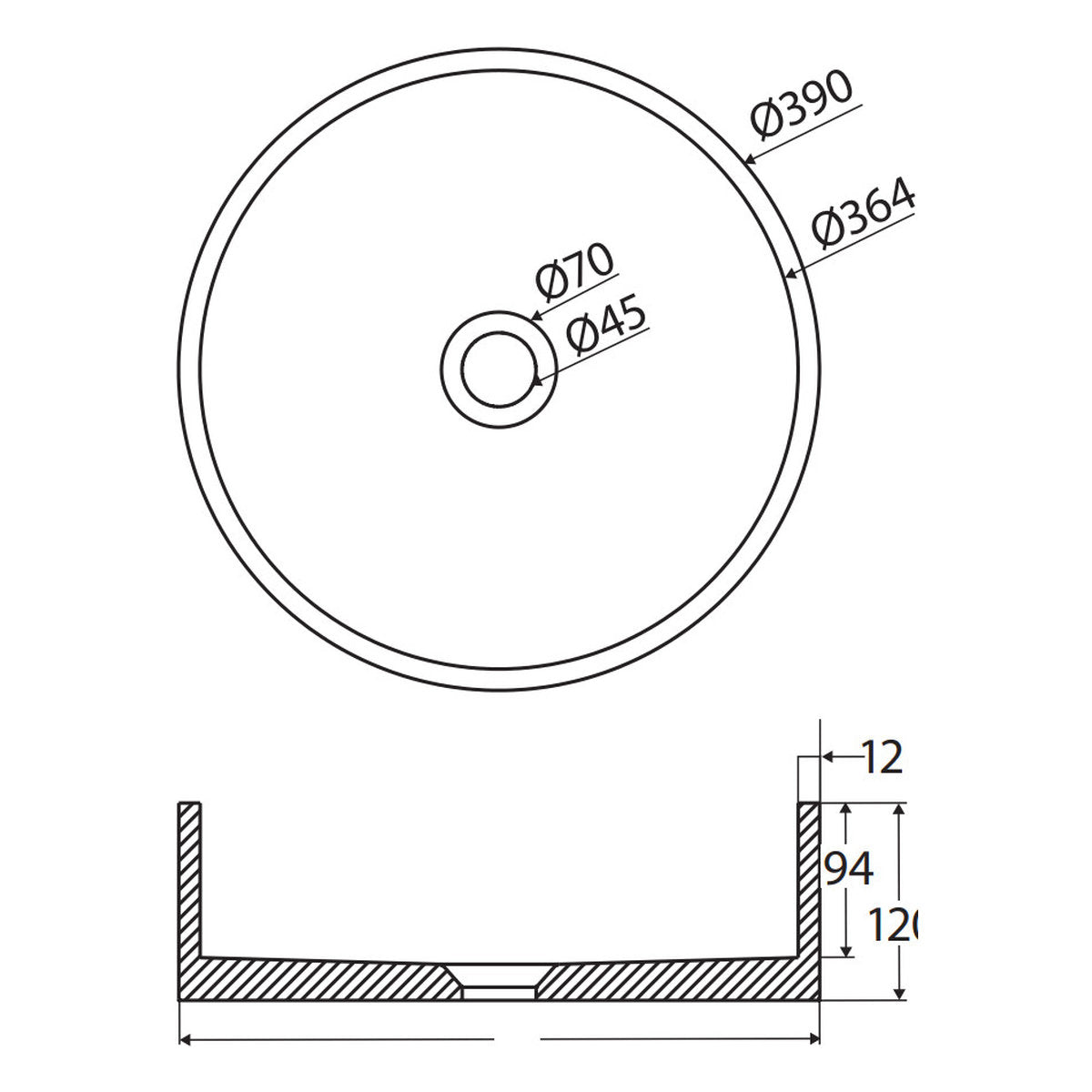 Fienza Jada Round Concrete Above Counter Basin, Terrazzo