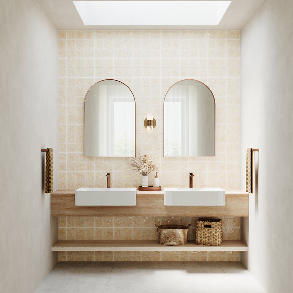 Fienza Petra Ceramic Semi-Recessed Basin, No Tap Hole