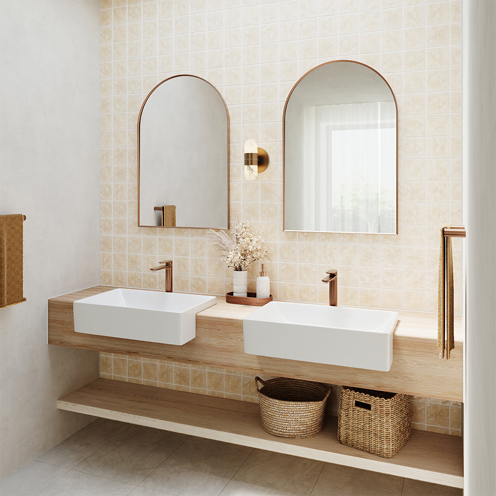 Fienza Petra Ceramic Semi-Recessed Basin, No Tap Hole