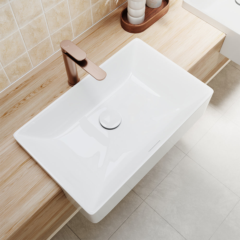 Fienza Petra Ceramic Semi-Recessed Basin, No Tap Hole