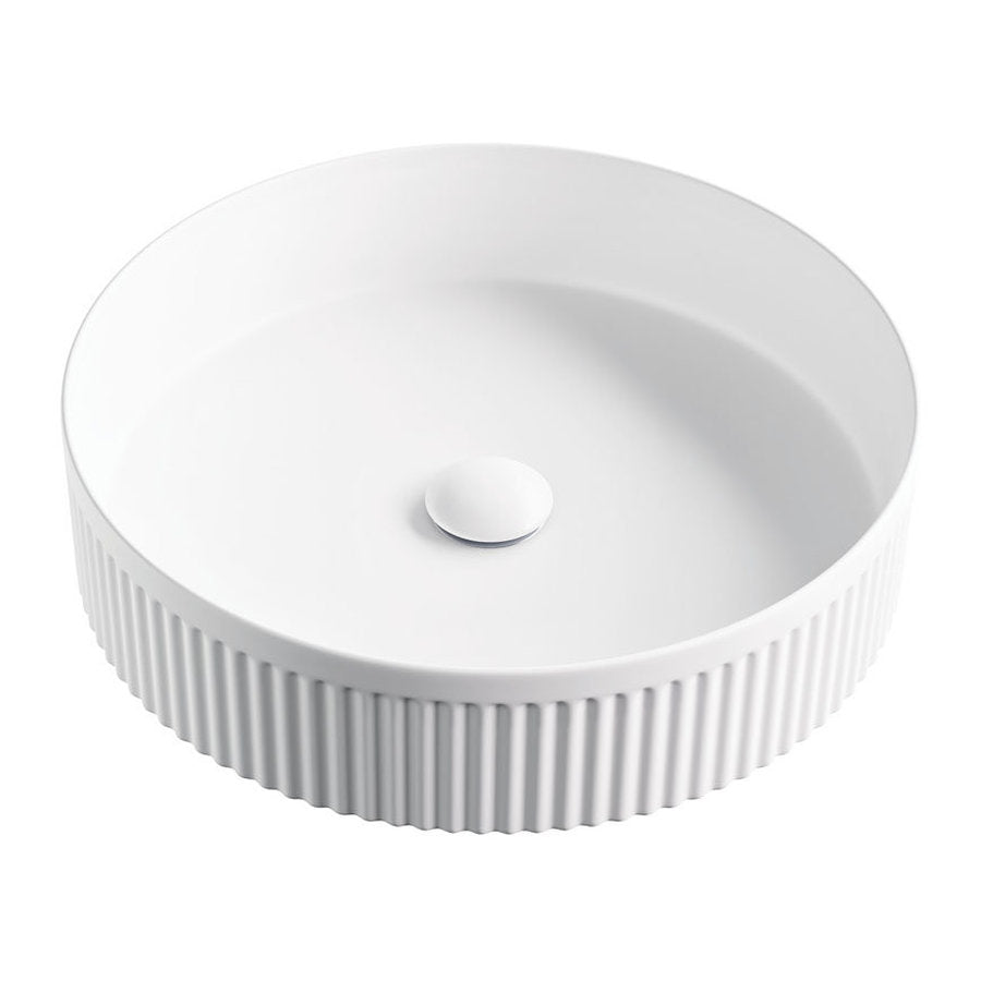 Fienza Eleanor Round Above Counter Fluted Basin, Matte White