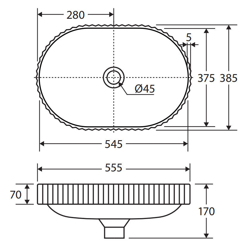 Fienza Eleanor Oval Semi-Inset Basin, Matte White
