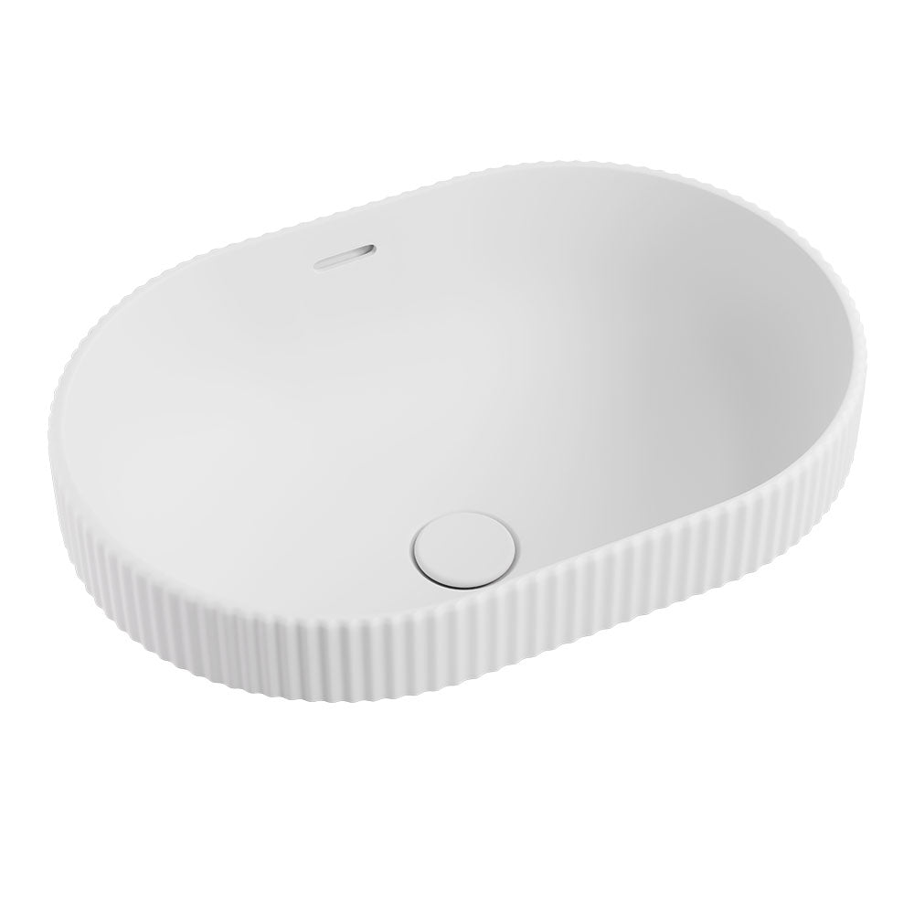 Fienza Eleanor Oval Semi-Inset Basin, Matte White