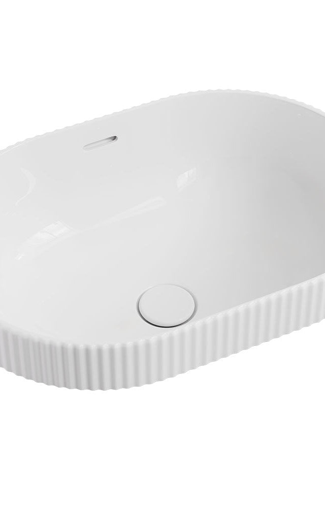 Fienza Eleanor Oval Semi-Inset Basin, Gloss White
