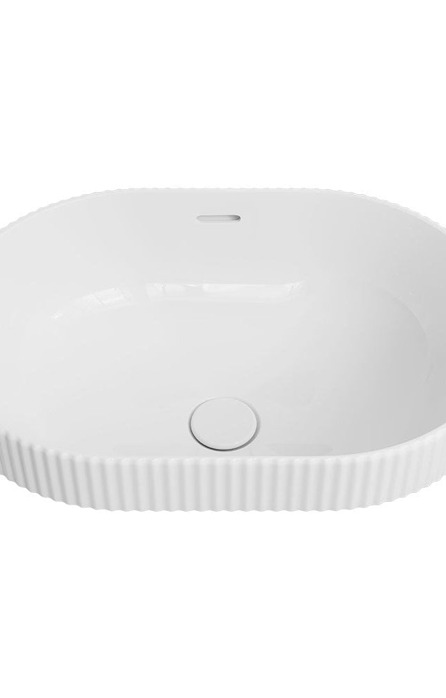 Fienza Eleanor Oval Semi-Inset Basin, Gloss White