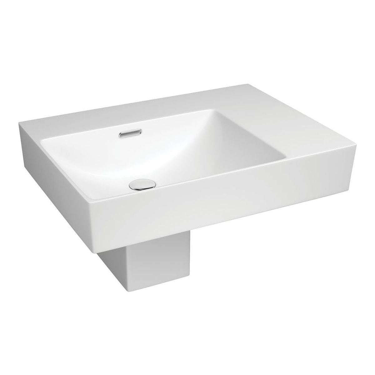 Fienza Tono Care Wall Basin with Integral Shroud, Left Bowl, No tap hole