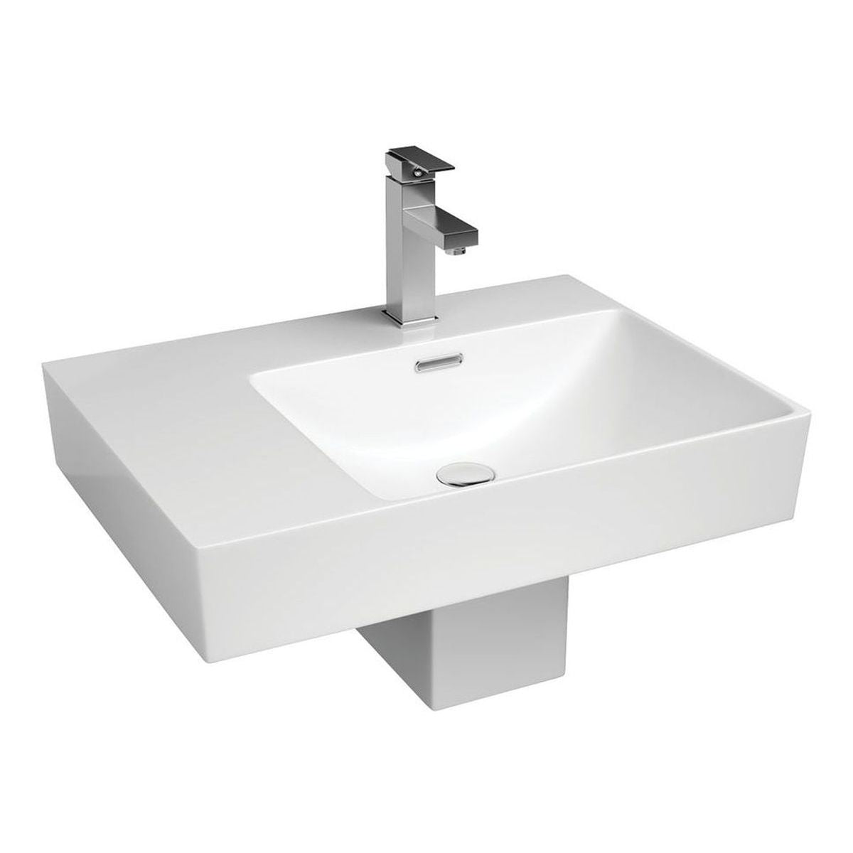 Fienza Tono Care Wall Basin with Integral Shroud, Right Bowl, 1 tap hole