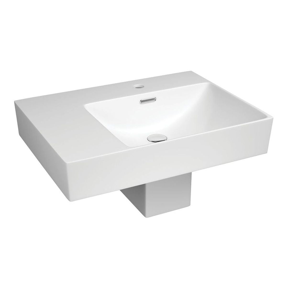 Fienza Tono Care Wall Basin with Integral Shroud, Right Bowl, 1 tap hole