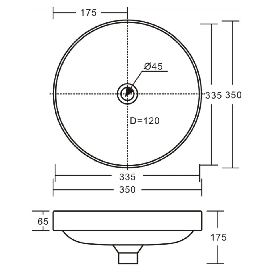 Fienza Aluca Round Semi-Inset Basin, Gloss White