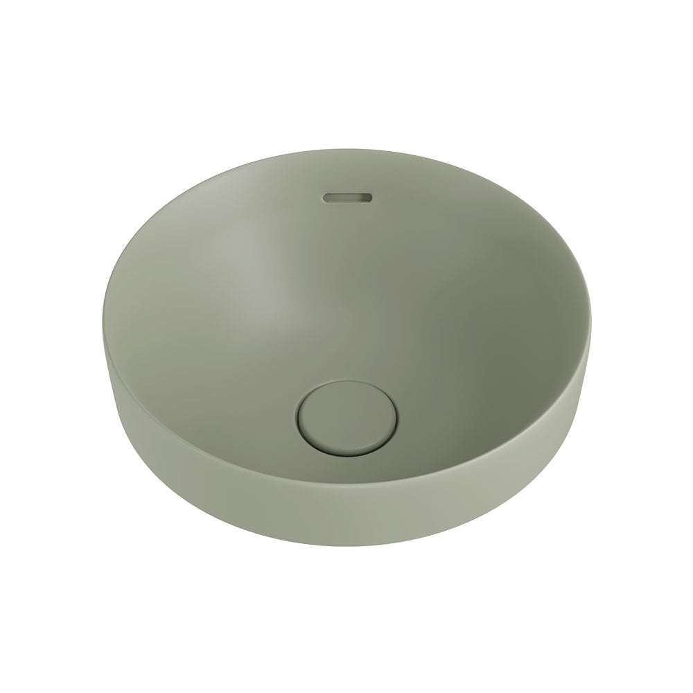 Fienza Aluca Round Semi-Inset Basin, Matte Olive