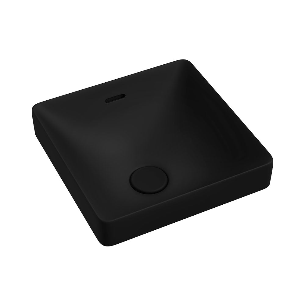 Fienza Aluca Square Semi-Inset Basin, Matte Black