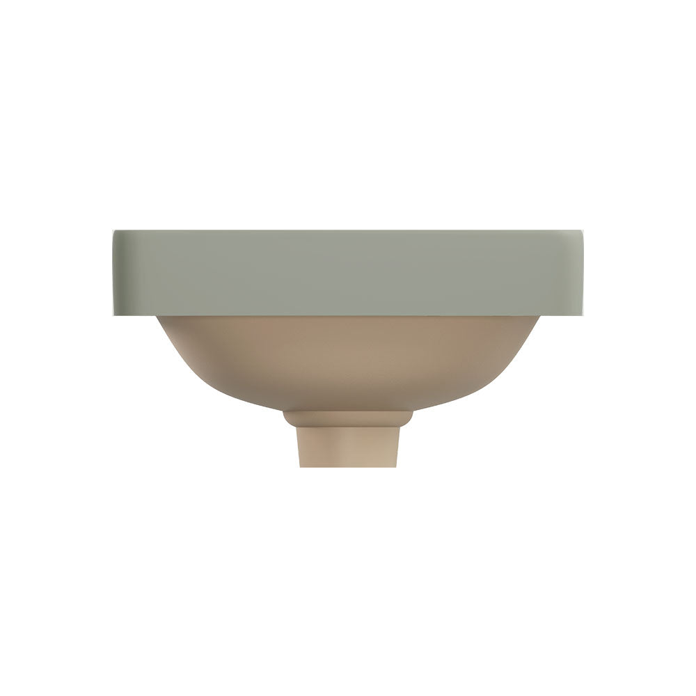 Fienza Aluca Square Semi-Inset Basin, Matte Olive