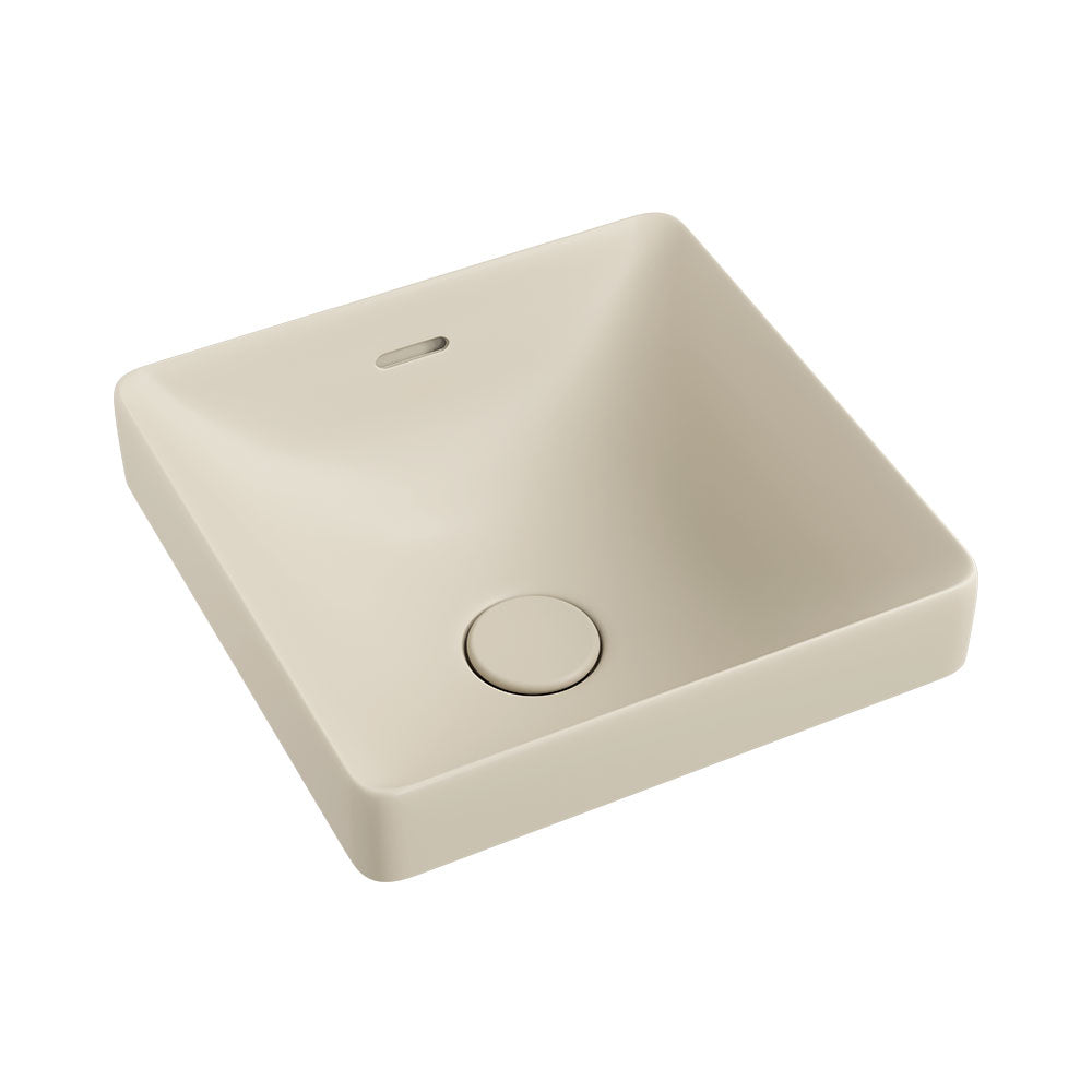Fienza Aluca Square Semi-Inset Basin, Matte Khaki