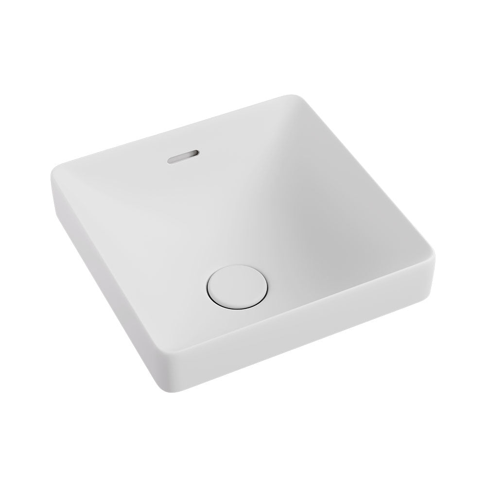Fienza Aluca Square Semi-Inset Basin, Matte White