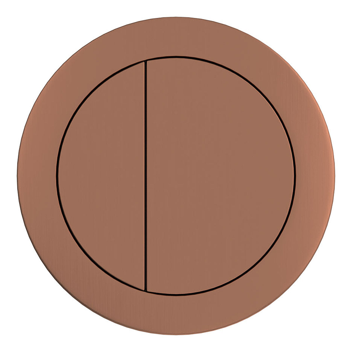 Fienza Back to Wall Round Toilet Flush Buttons, PVD Brushed Copper