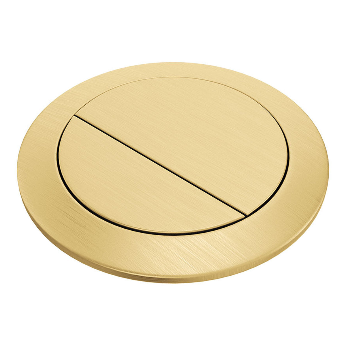 Fienza Back to Wall Round Toilet Flush Buttons, PVD Urban Brass