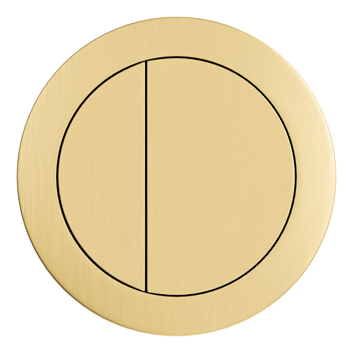 Fienza Back to Wall Round Toilet Flush Buttons, PVD Urban Brass