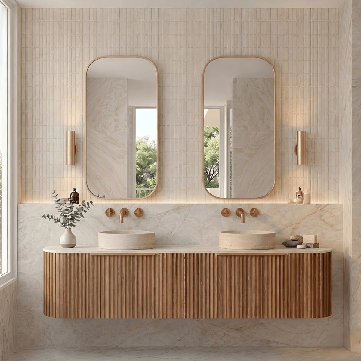Rec Framed Shaving Cabinet, 450x900mm, Brushed Gold