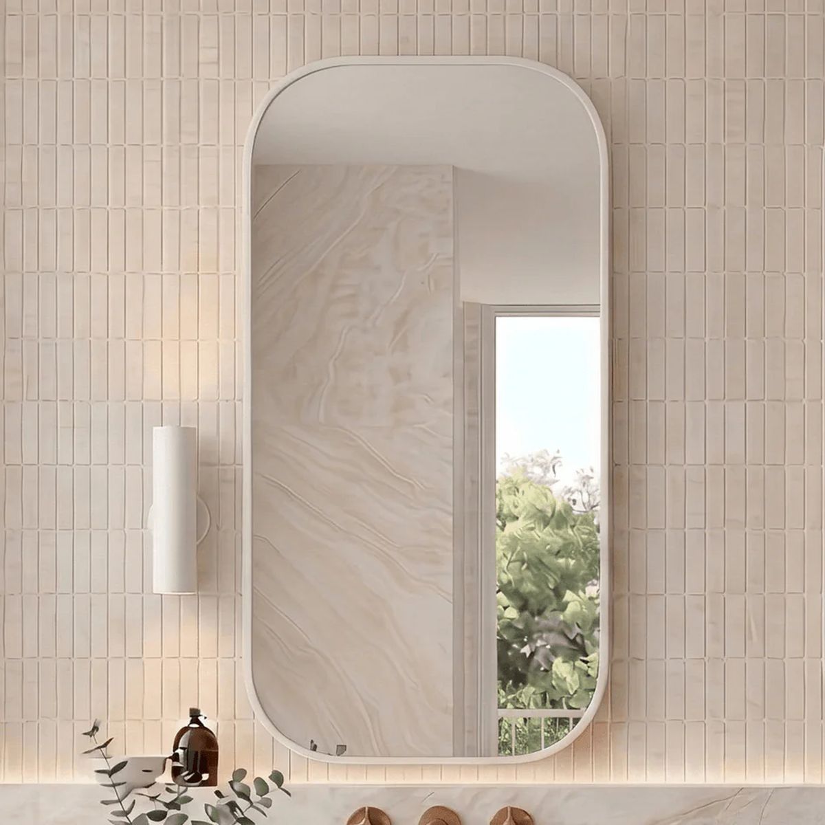 Rec Framed Shaving Cabinet, 450x900mm, Matte White