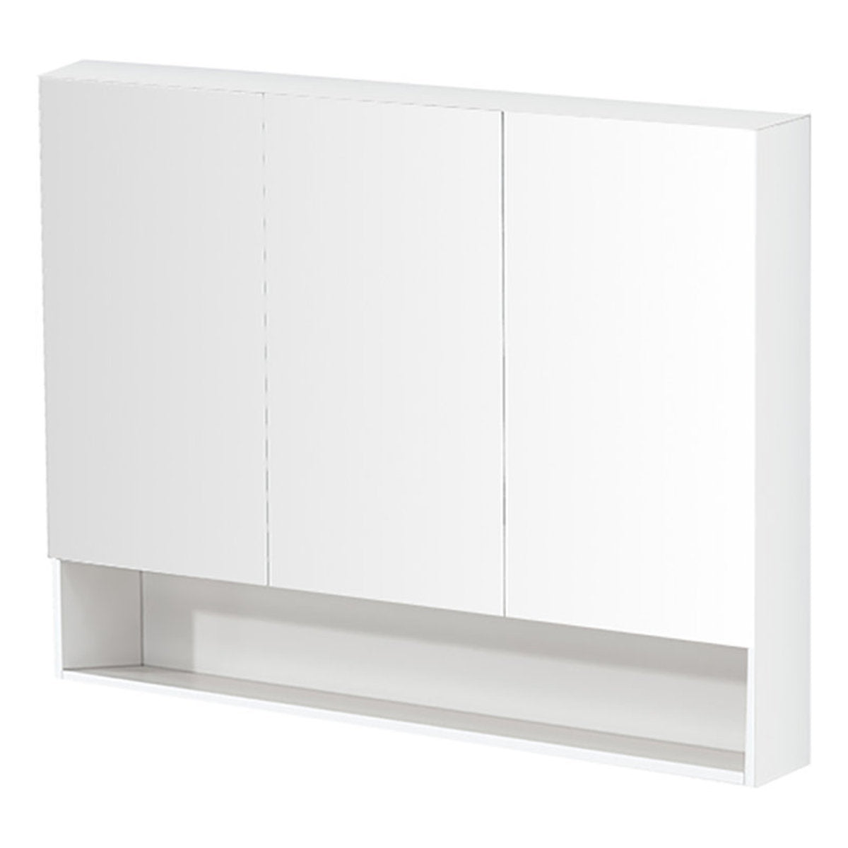Riva Shaving Cabinet With Underneath Shelf, Gloss White, 1200mm