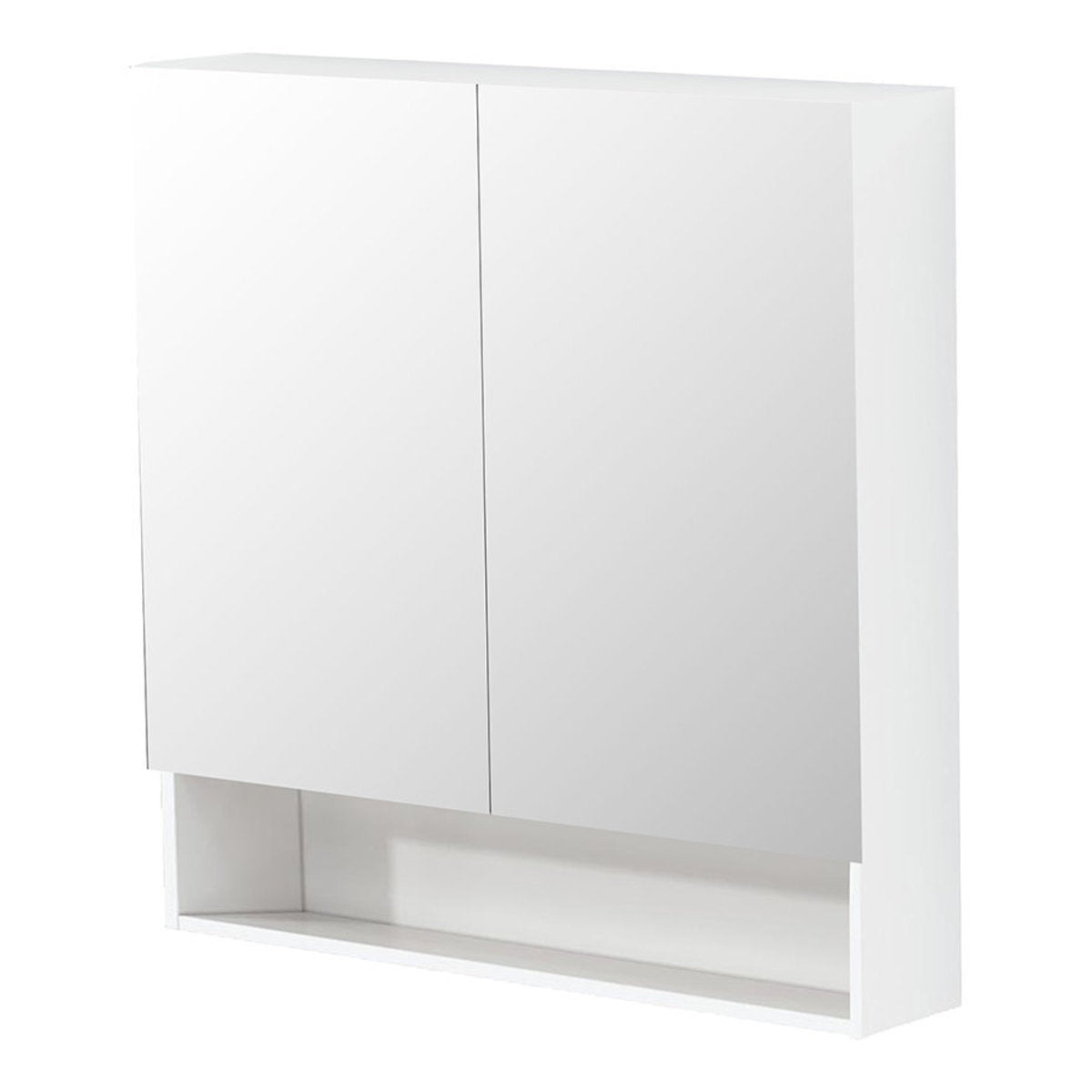 Riva Shaving Cabinet With Underneath Shelf, Gloss White, 750mm