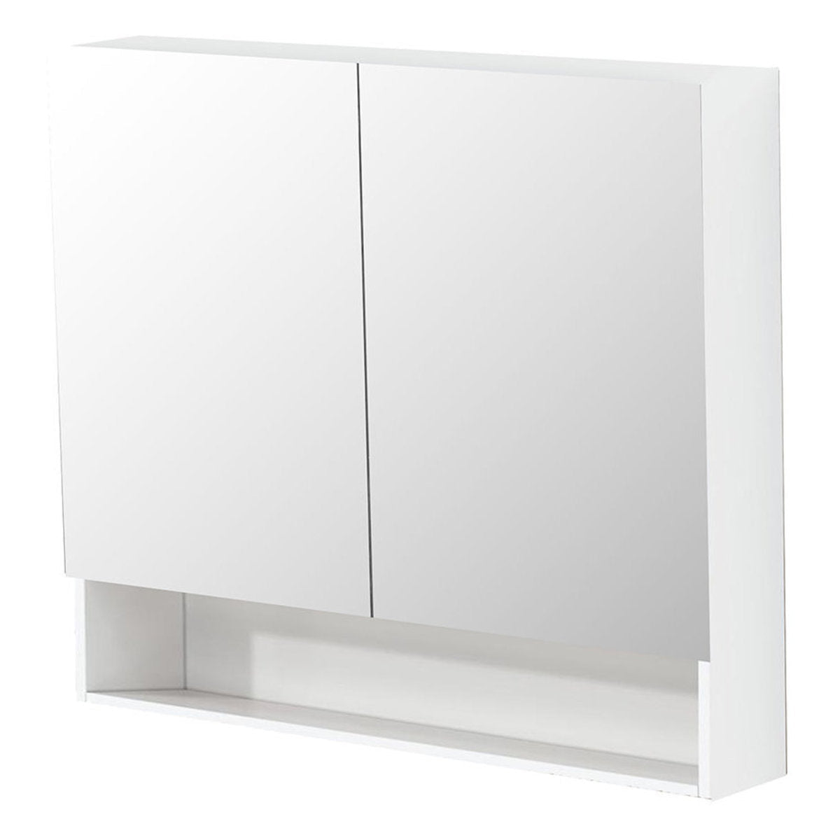Riva Shaving Cabinet With Underneath Shelf, Gloss White, 900mm