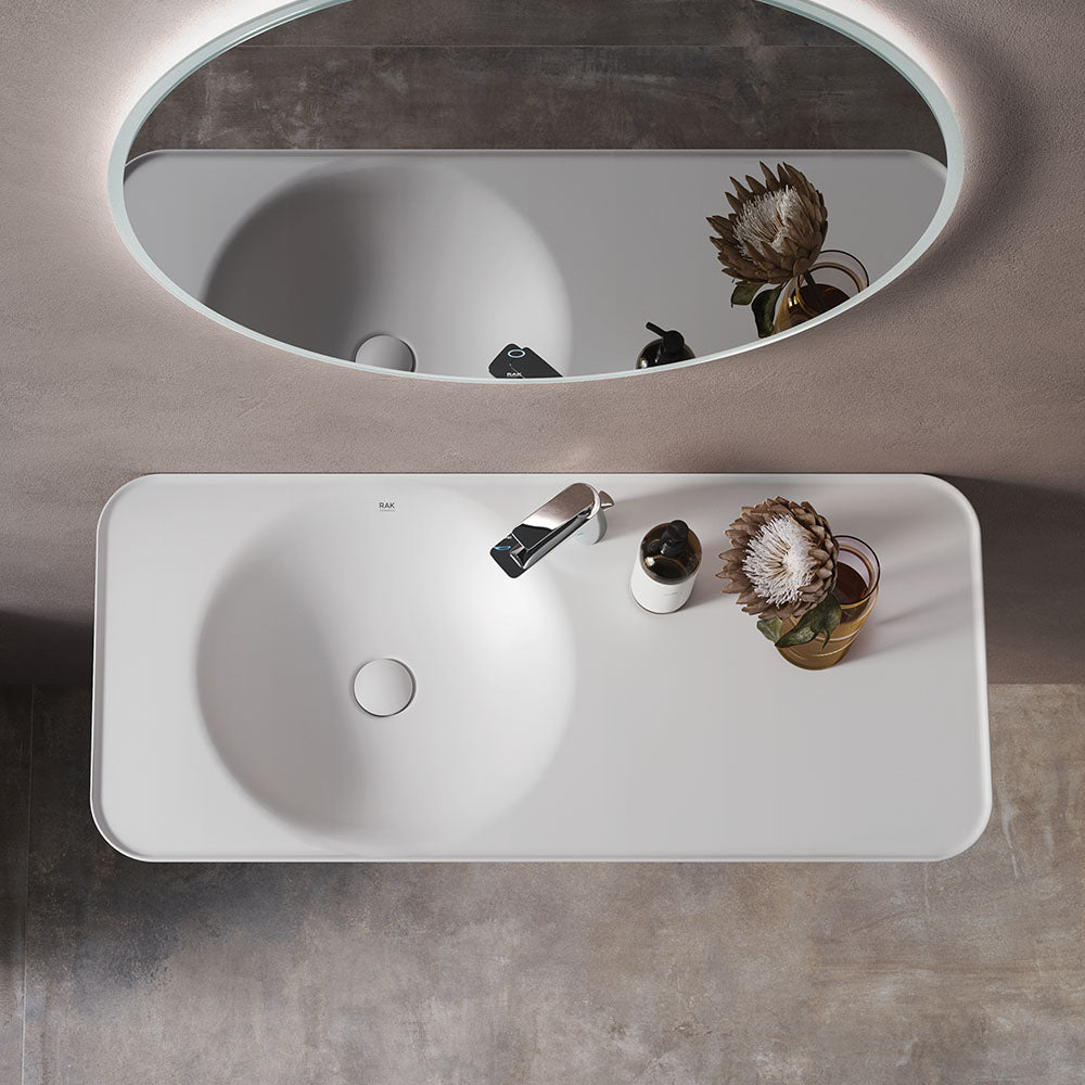 Fienza RAK Valet Left-Hand Wall Hung Basin, Matte White