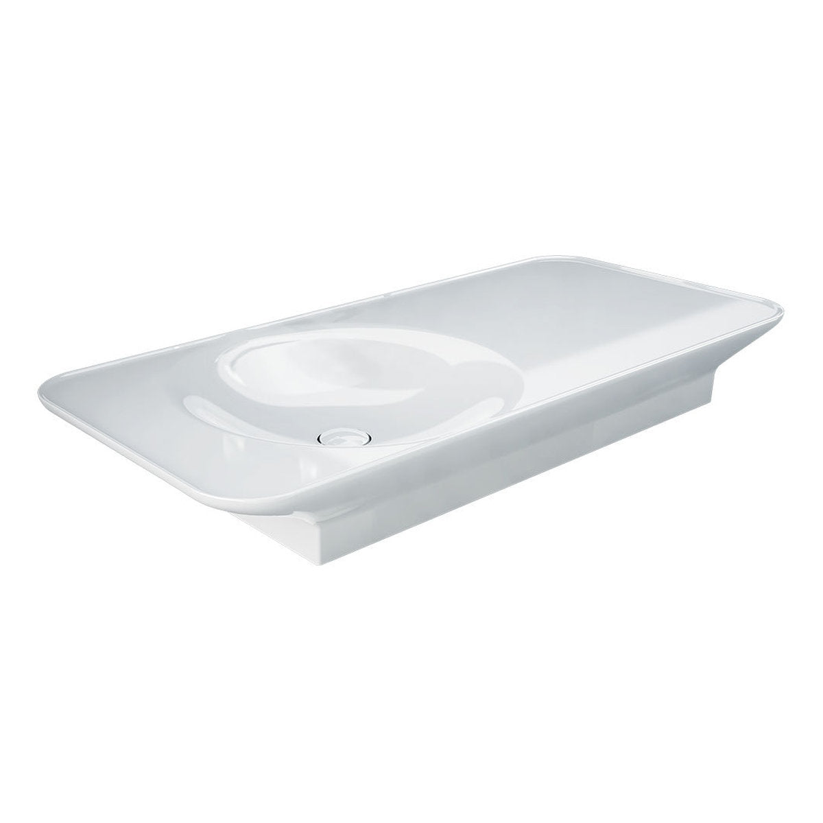 Fienza RAK Valet Left-Hand Wall Hung Basin, Alpine Gloss White