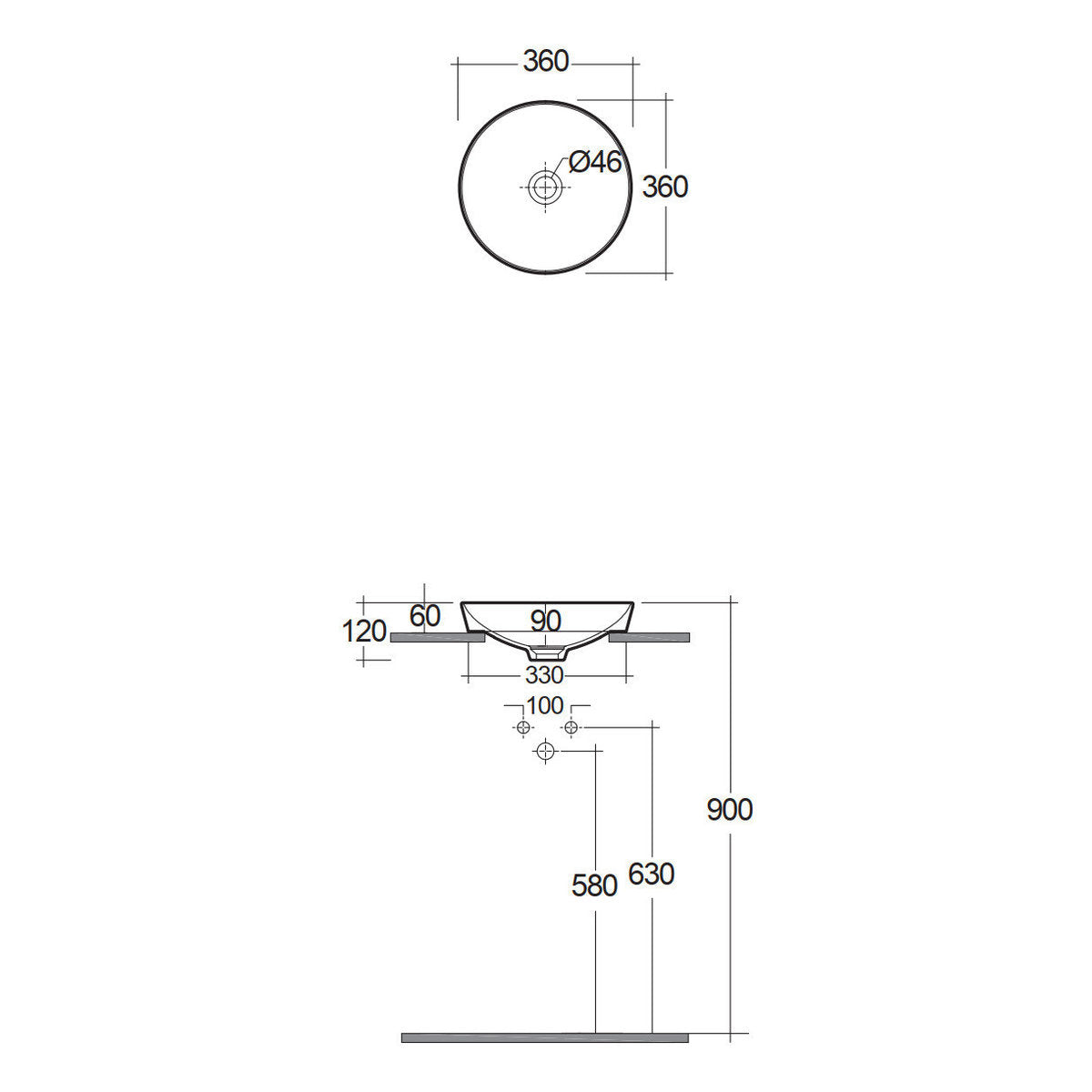 Fienza RAK Variant Round Semi-Inset Basin