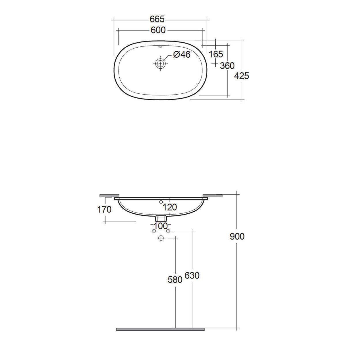 Fienza RAK Variant Oval Undermount Basin