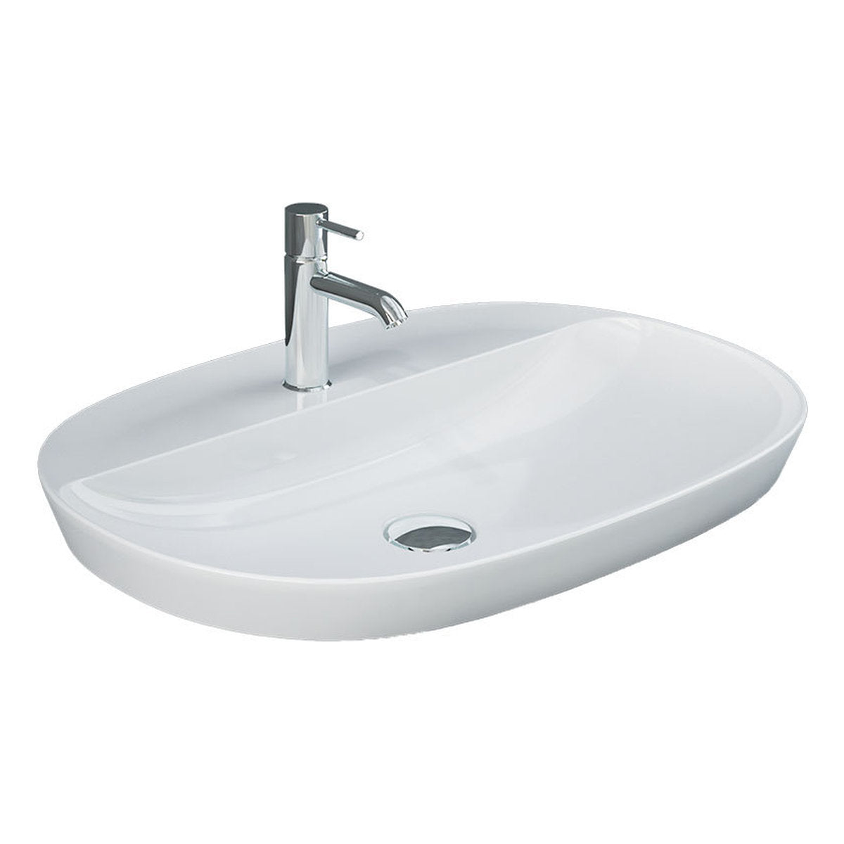 Fienza RAK Variant Large Oval Semi-Inset Basin with Tap Hole