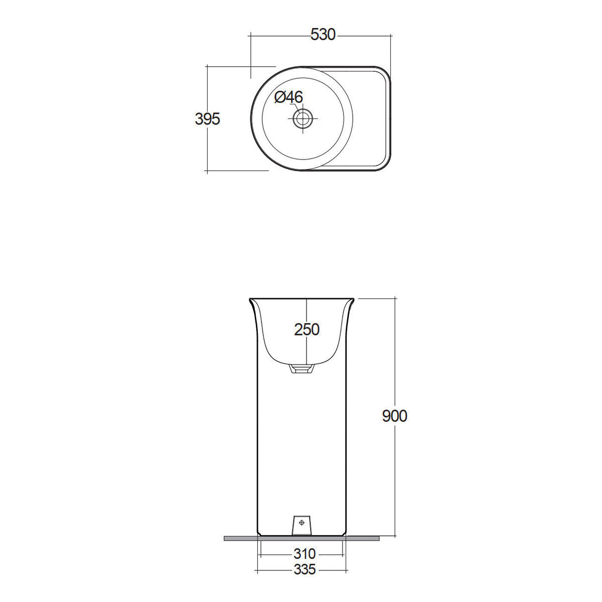 Fienza RAK Valet Freestanding Basin, Matte White