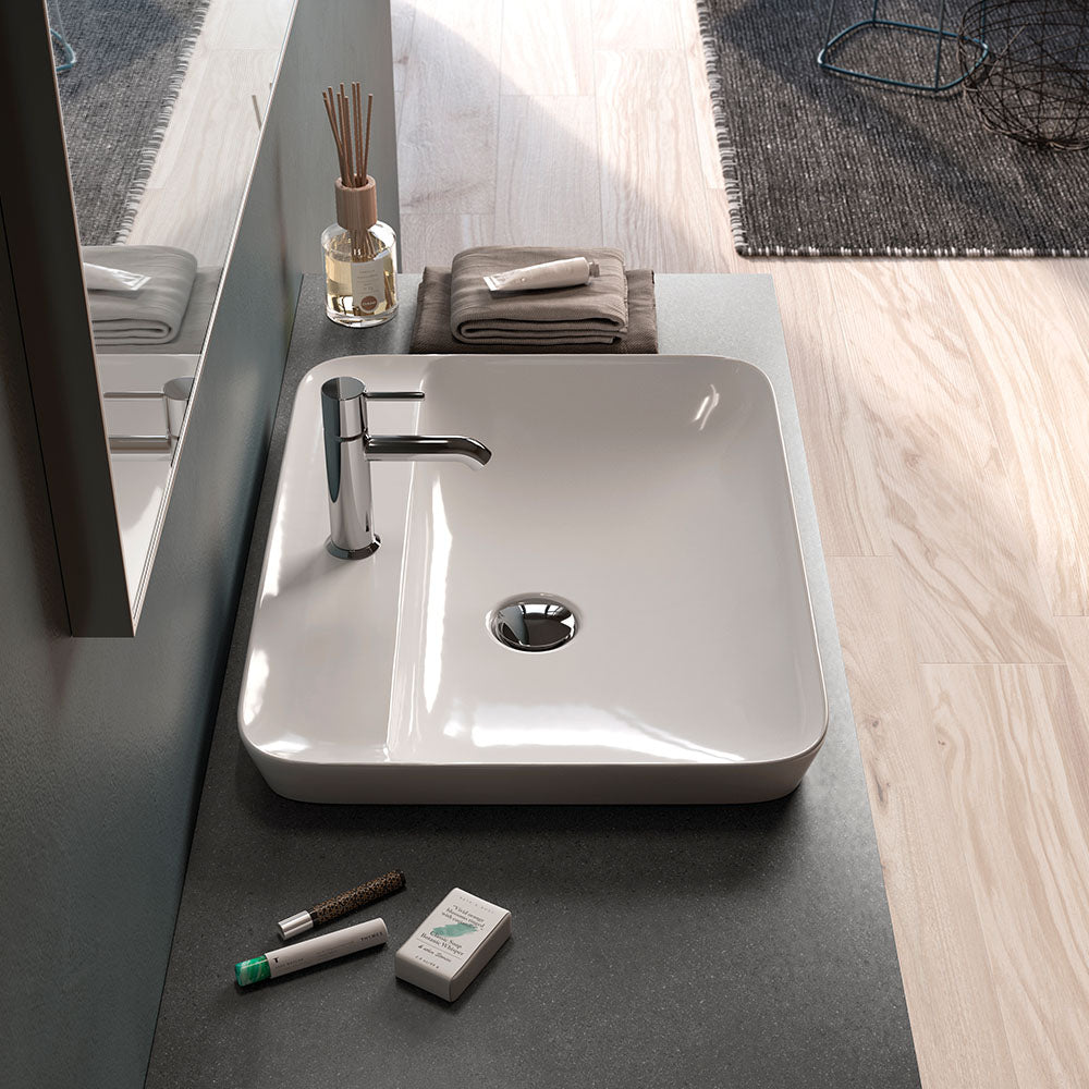 Fienza RAK Variant Rectangular Semi-Inset Basin with Tap Hole