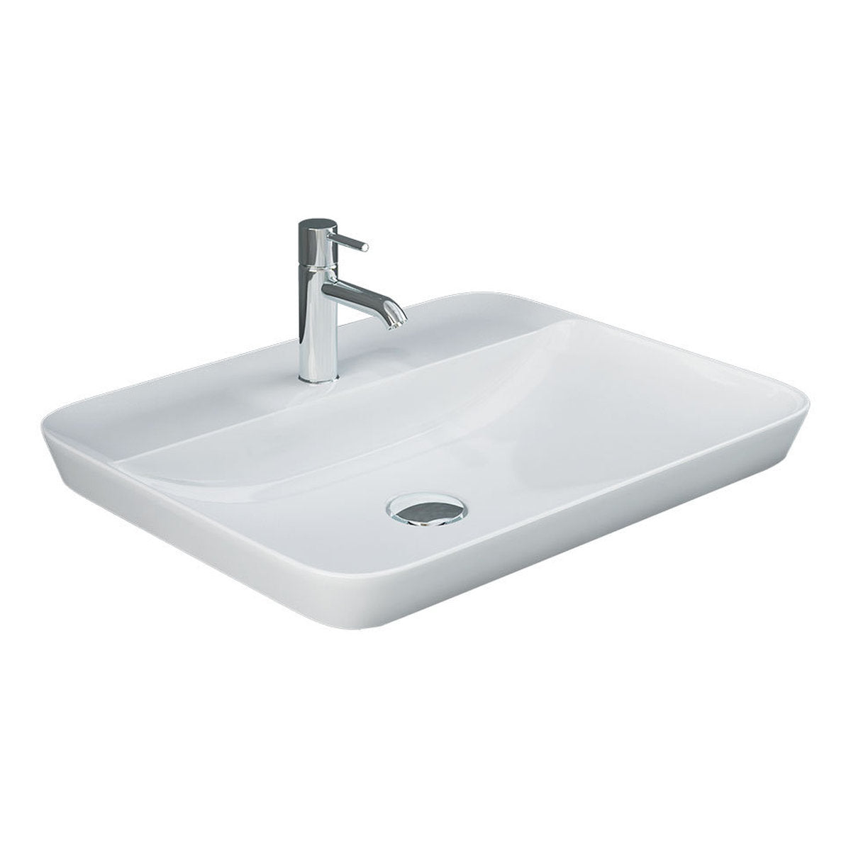 Fienza RAK Variant Rectangular Semi-Inset Basin with Tap Hole