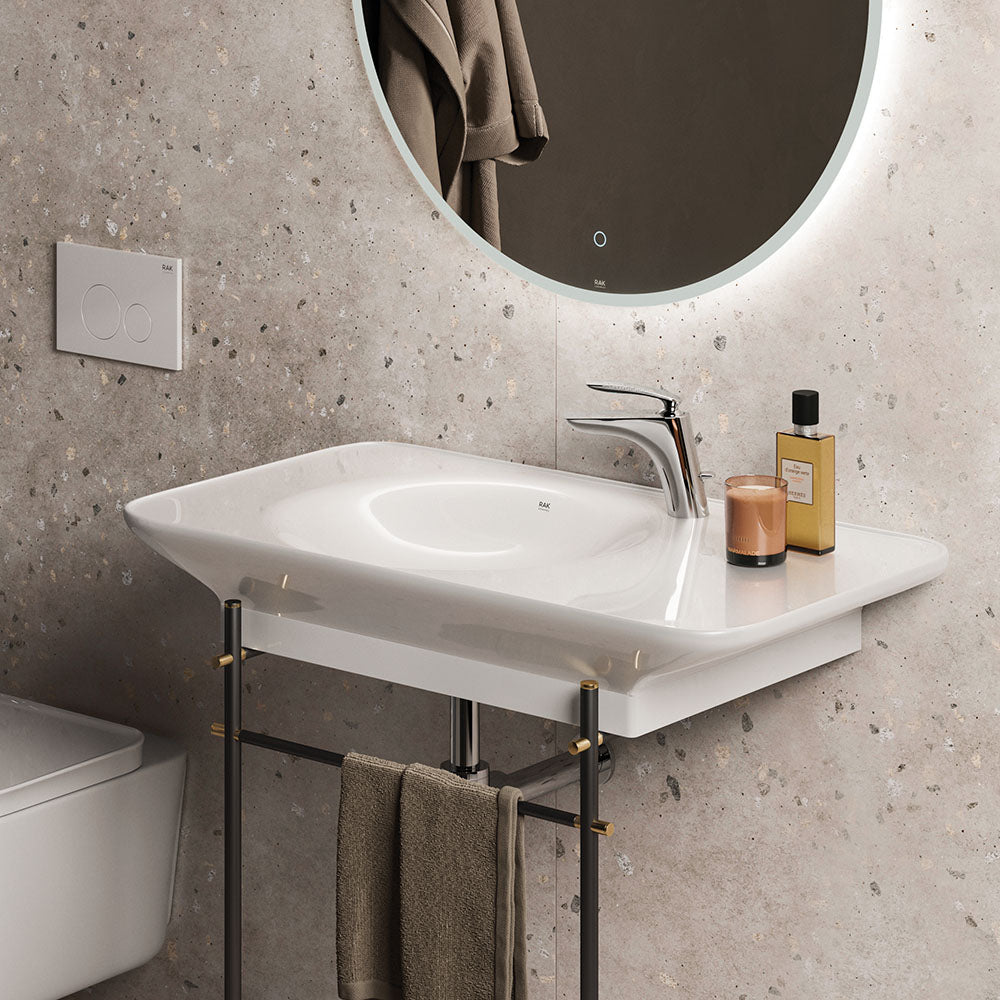 Fienza RAK Valet Left-Hand Wall Hung Basin, Alpine Gloss White, 920mm