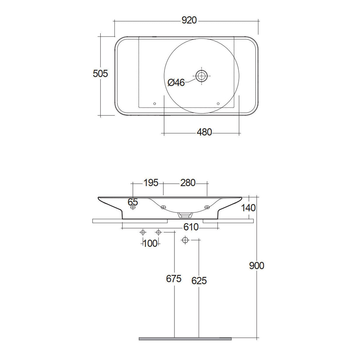 Fienza RAK Valet Right-Hand Wall Hung Basin, Matte White, 920mm