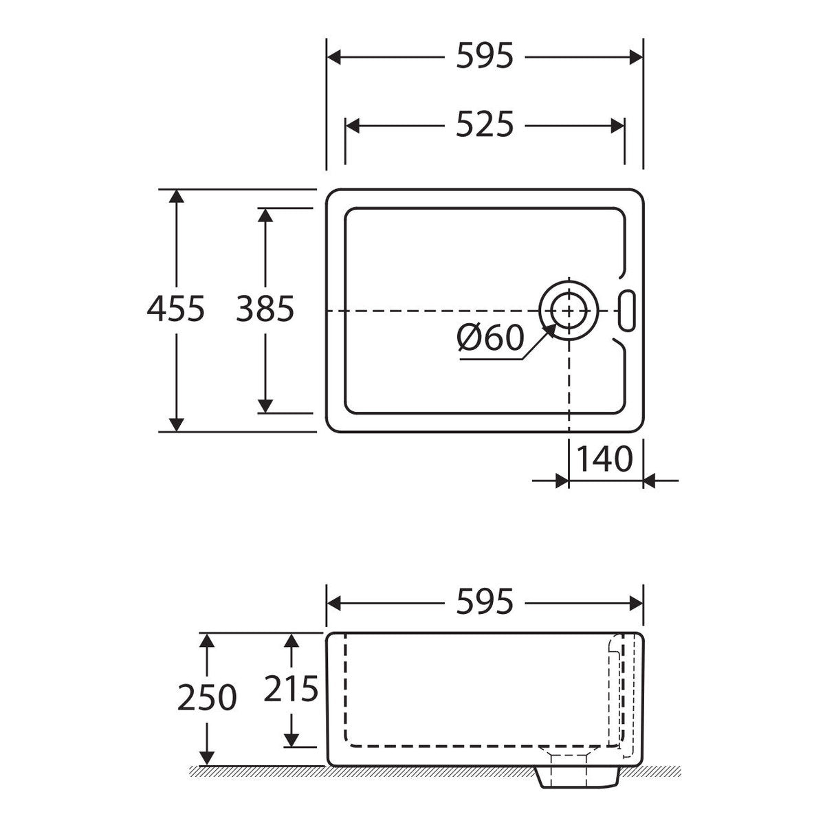 Fienza RAK Jeneifer Single Butler Sink, Small