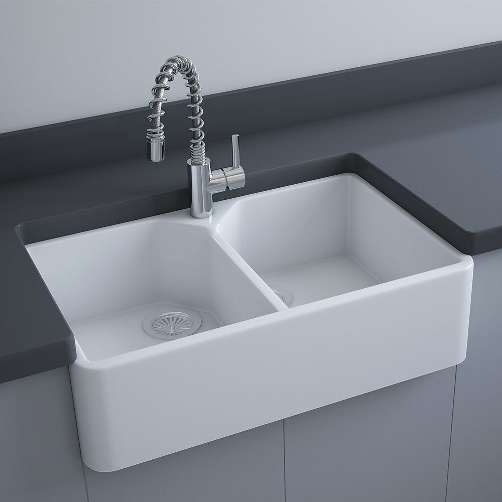 Fienza RAK Jacklyn Double Butler Sink with Tap Hole