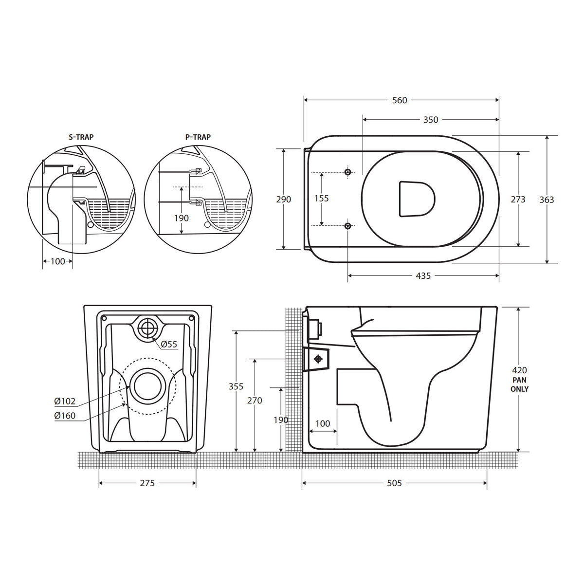 Fienza RAK Valet Wall-Faced Toilet, Matte White