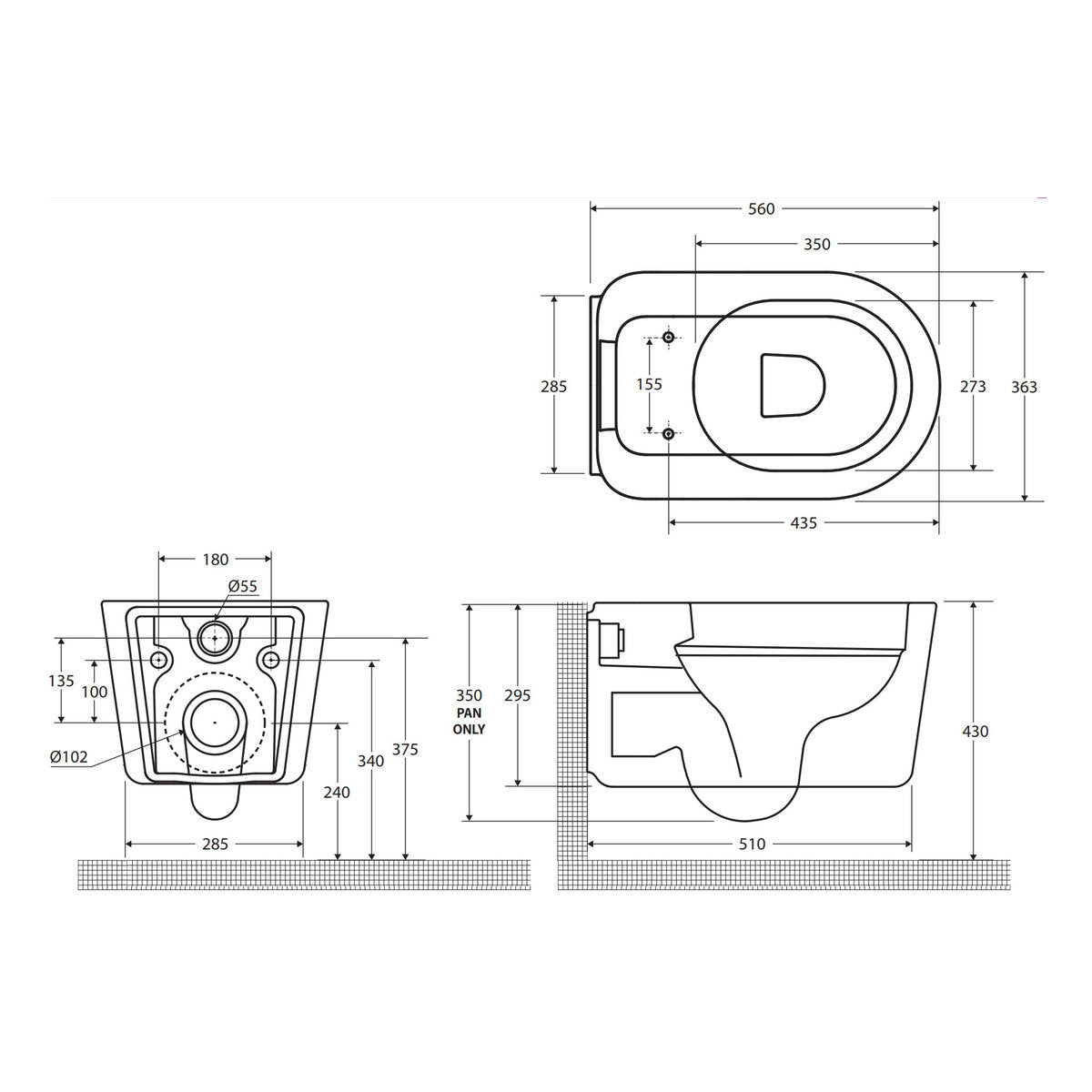 Fienza RAK Valet Wall-Hung Toilet, Matte White