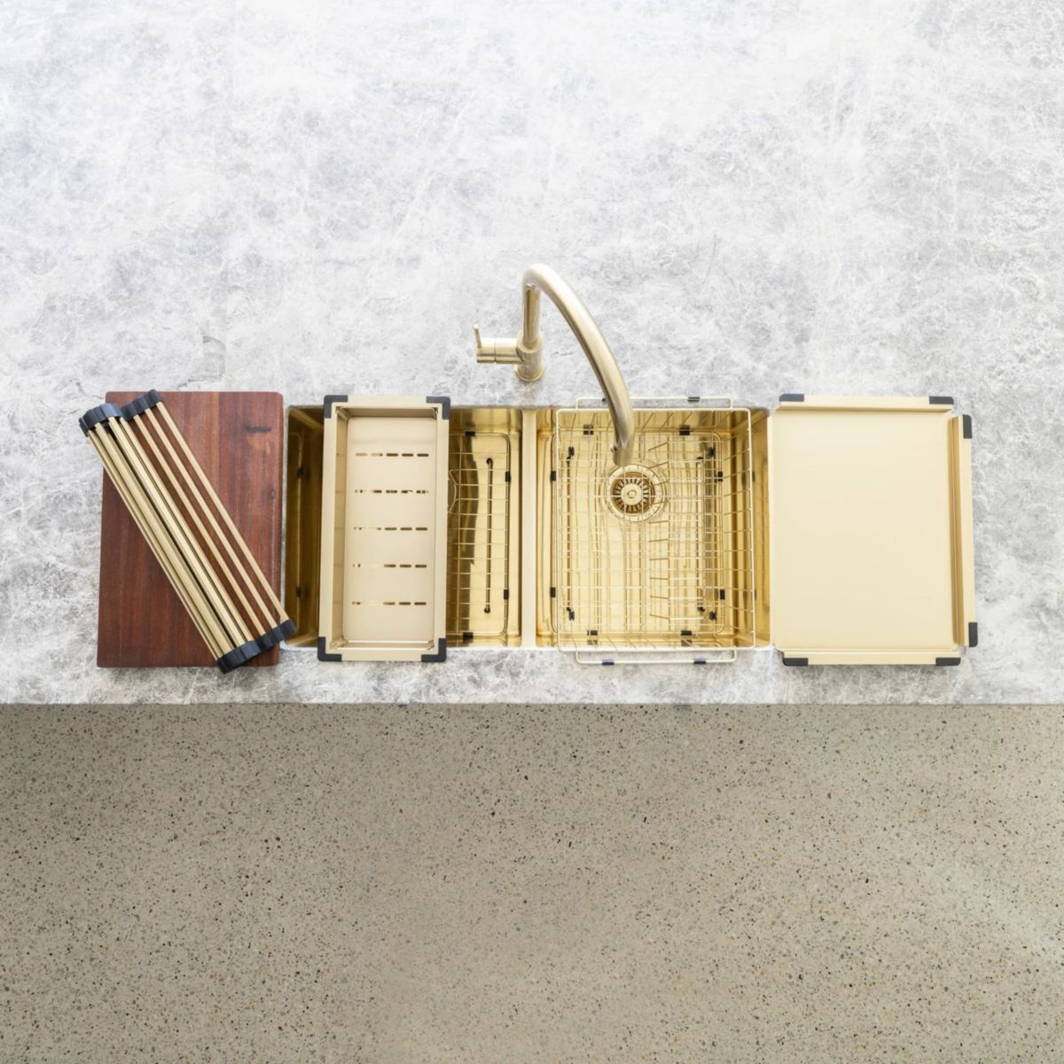 Meir Lavello Stainless Steel Rolling Mat Protector, Tiger Bronze