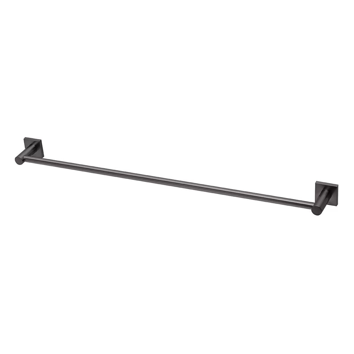 Phoenix Radii Single Towel Rail 800mm Square Plate, Brushed Carbon