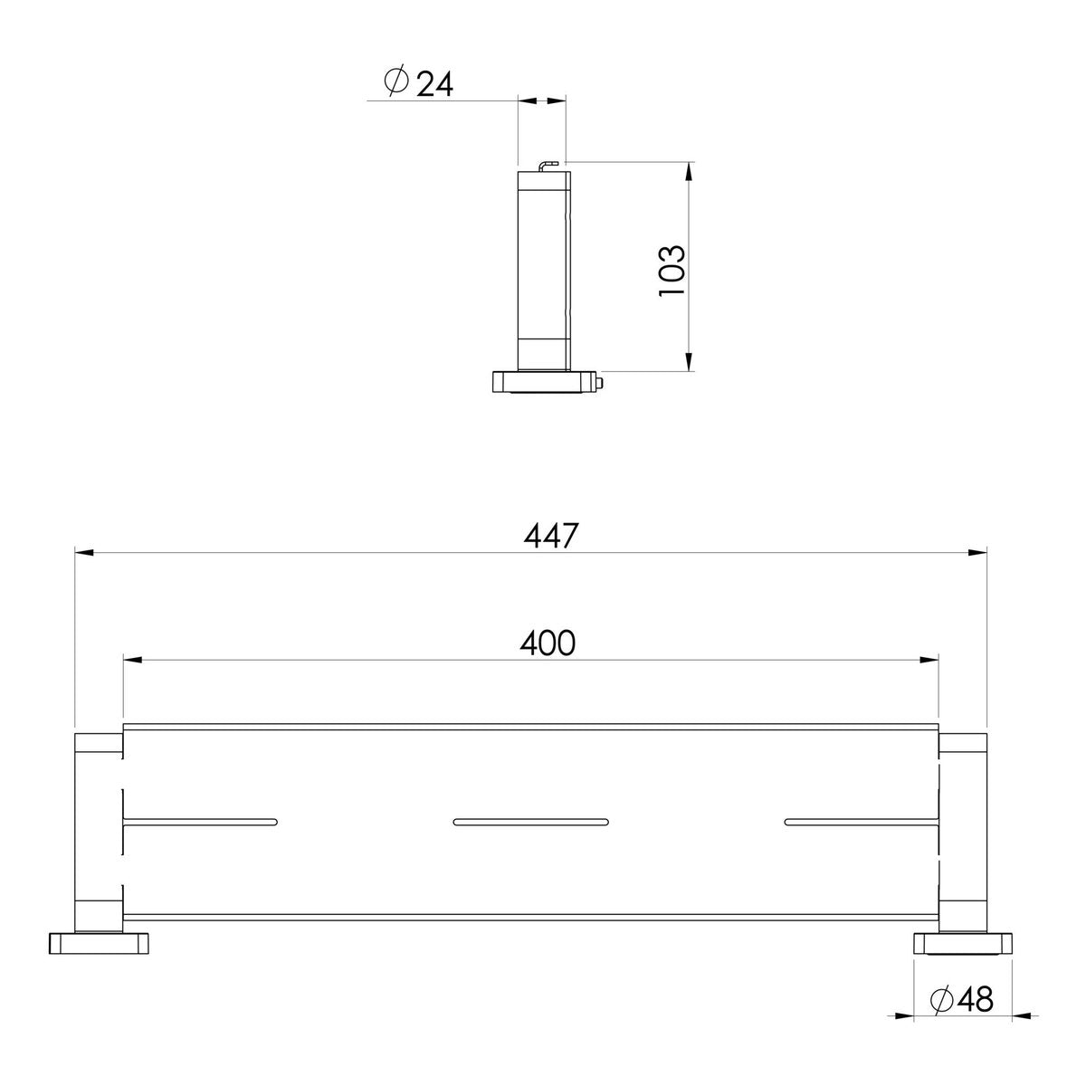 Phoenix Radii Stainless Steel 316 Shower Shelf Square Plate