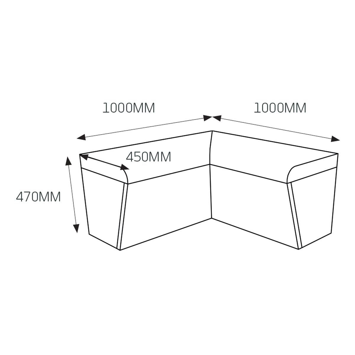 Radiant Thermasheet Curved Corner Shower Seat 1000 X 450 X 470MM